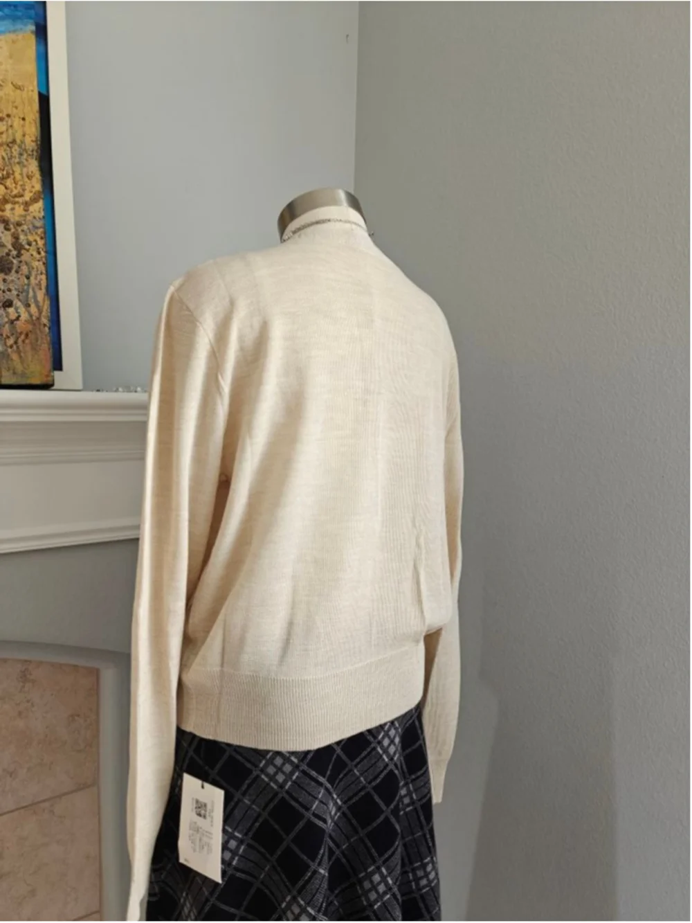 Cream Wool Blend Zip-Up Knit Cardigan | Minimalist Korean Style